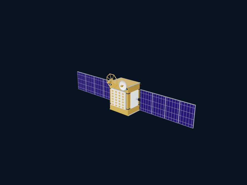 北斗二号 GEO/IGSO 导航卫星代表构型 — 北斗二号 GEO/IGSO 导航卫星代表构型 — 非官方科普示意 · 3D model preview