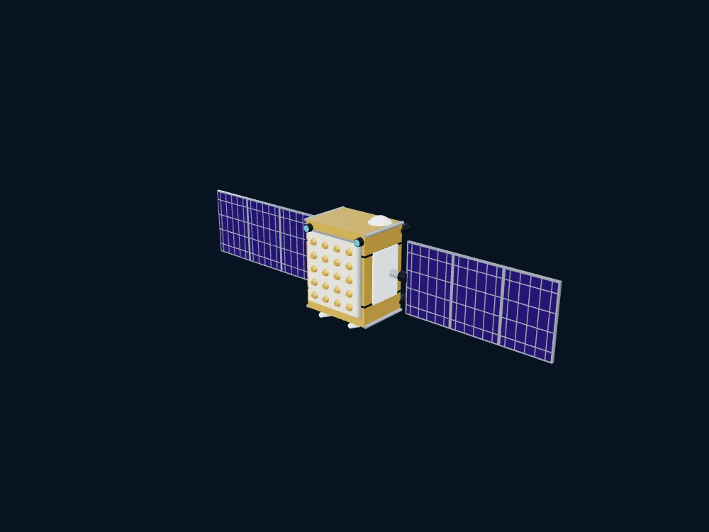 北斗二号 MEO 导航卫星代表构型 — 北斗二号 MEO 导航卫星代表构型 — 非官方科普示意 · 3D model preview