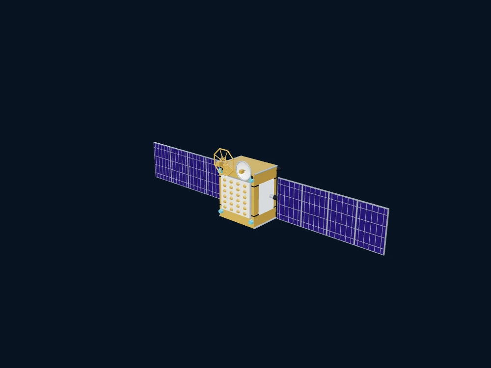 北斗三号 GEO/IGSO 导航卫星代表构型 — 北斗三号 GEO/IGSO 导航卫星代表构型 — 非官方科普示意 · 3D model preview