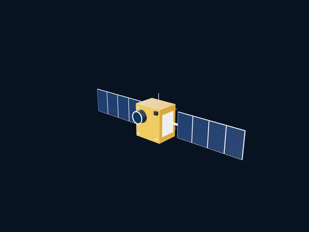 FENGYUN 1A — 风云一号 / FY-1 — 非官方科普示意 · 3D model preview