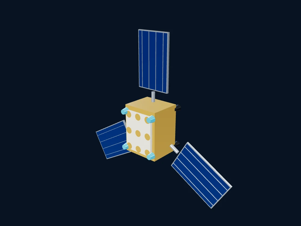 Iridium NEXT 通信卫星代表构型 — Iridium NEXT 通信卫星代表构型 — 非官方科普示意 · 3D model preview