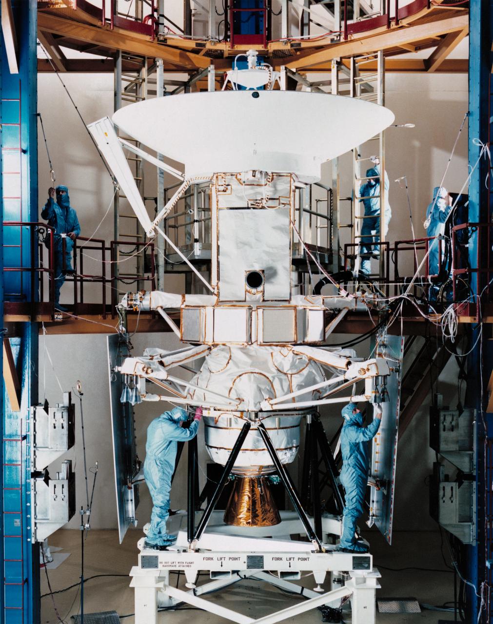 Magellan — Documentary view of the Magellan spacecraft, during Checkout, and an art
